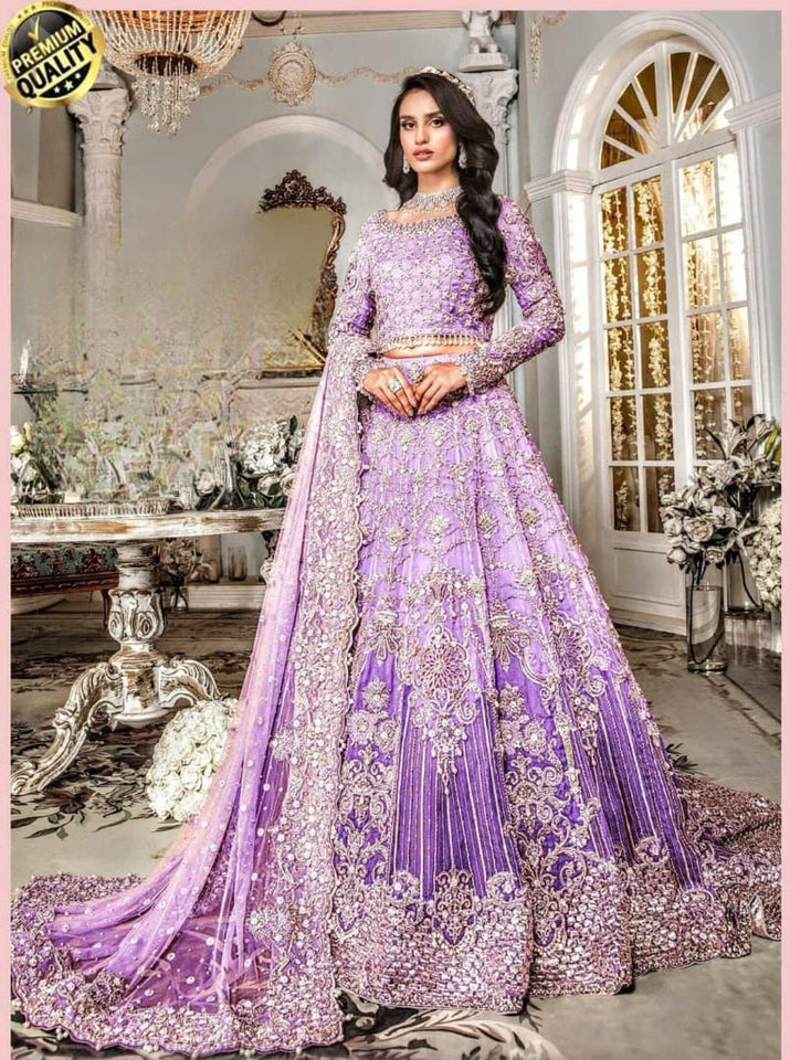 Net Embroidered Sequence Hand Luxury Maxi Unstitched 3pc