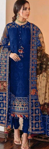 Organza Embroidered Sequence Luxury Wedding Unstitched 3PC