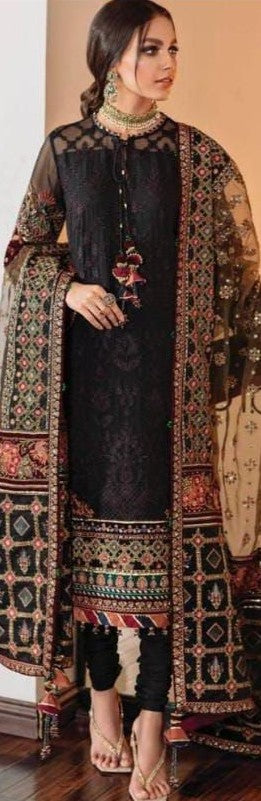 Organza Embroidered Sequence Luxury Wedding Unstitched 3PC