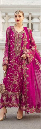 Brand Ahsan.S  Chiffon Embroidered Hand Embellished Luxury Unstitched 3PC