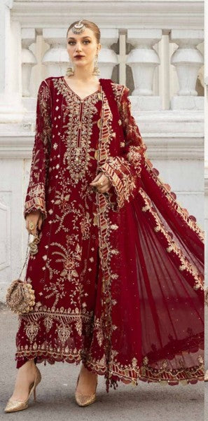 Brand Ahsan.S  Chiffon Embroidered Hand Embellished Luxury Unstitched 3PC