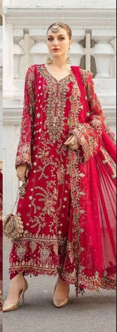 Brand Ahsan.S  Chiffon Embroidered Hand Embellished Luxury Unstitched 3PC