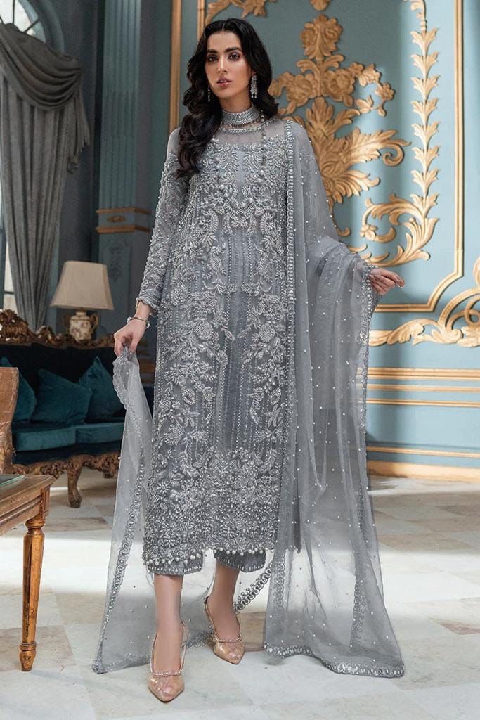 Net Embroidered & Sequence Luxury Unstitched 3PC