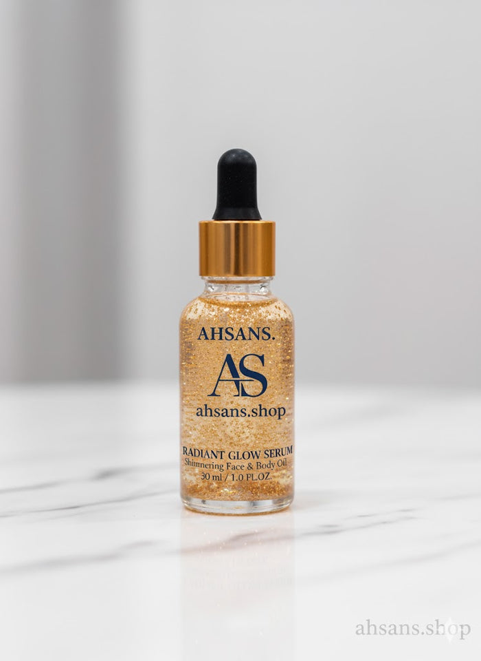AHSANS. RADIANT GLOW SERUM: Shimmering Gold Face & Body Oil | Non-Sticky, Zero Side Effects.