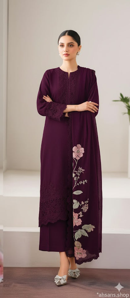 Organza Embroidered Sequence unstitched 3pc