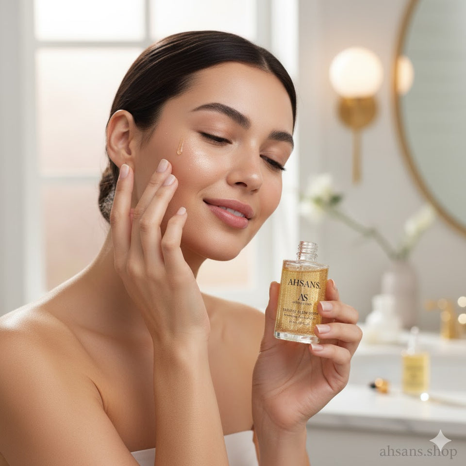 AHSANS. RADIANT GLOW SERUM: Shimmering Gold Face & Body Oil | Non-Sticky, Zero Side Effects.