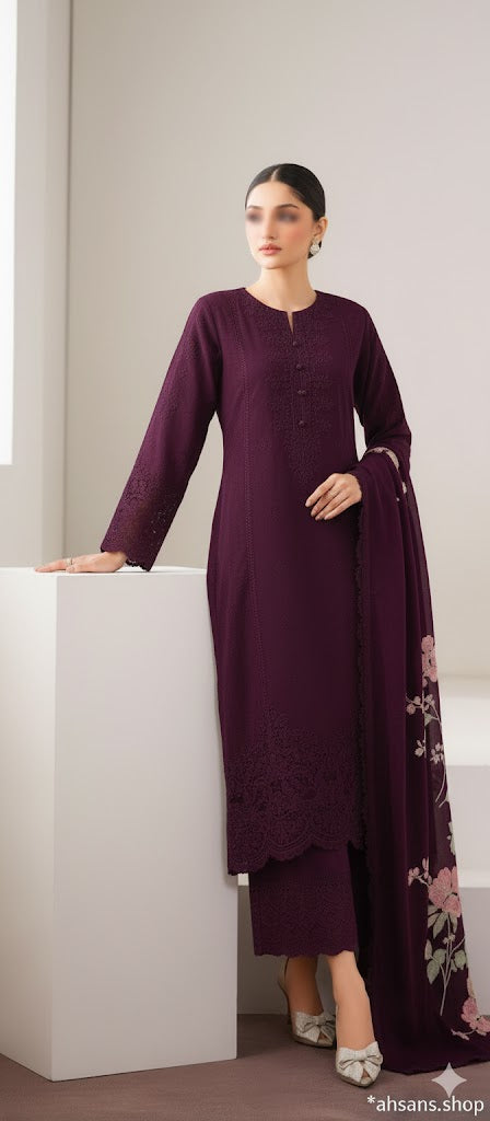 Organza Embroidered Sequence unstitched 3pc