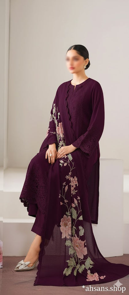 Organza Embroidered Sequence unstitched 3pc