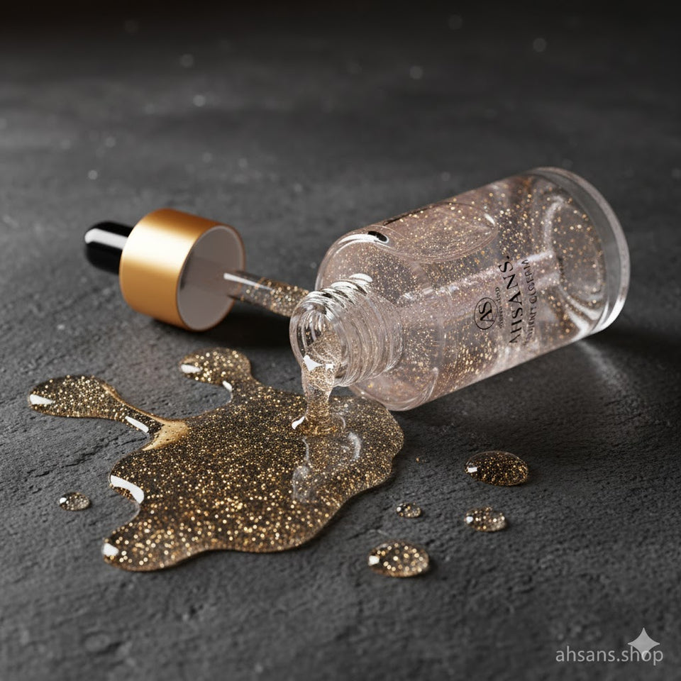 AHSANS. RADIANT GLOW SERUM: Shimmering Gold Face & Body Oil | Non-Sticky, Zero Side Effects.