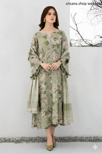 Karandi All Over Printed Unstitched 3-Piece Suit- Sale offer