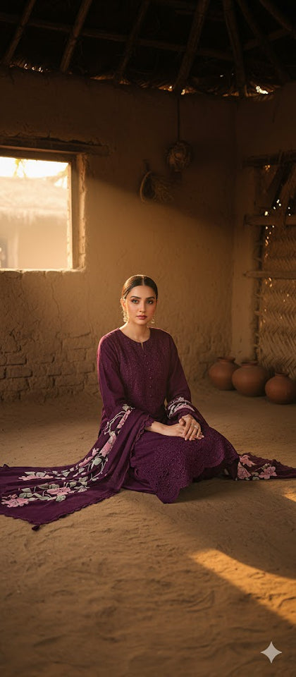 Organza Embroidered Sequence unstitched 3pc