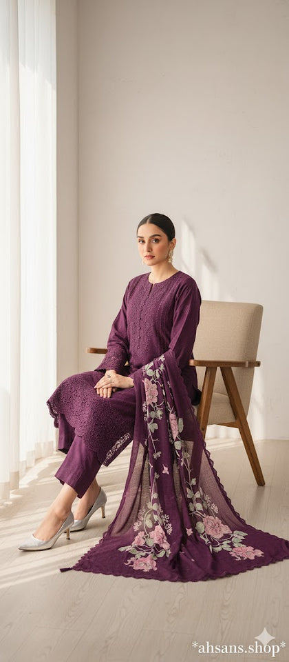 Organza Embroidered Sequence unstitched 3pc