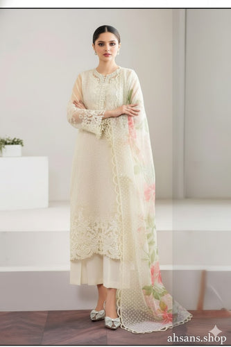 Silk Organza Embroidered Sequence unstitched 3pc