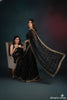 Luxury Embroidered Chiffon Saree. Unstitched Elegance by Ahsans.shop.