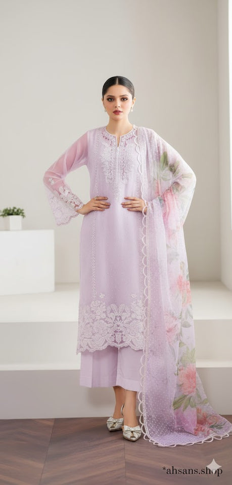 Organza Embroidered Sequence unstitched 3pc