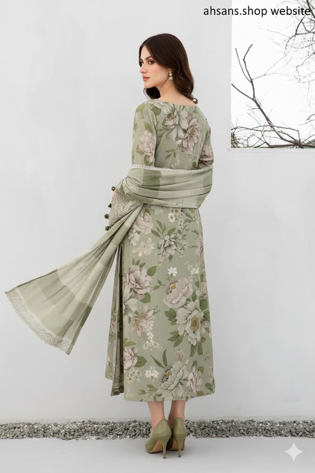 Karandi All Over Printed Unstitched 3-Piece Suit- Sale offer