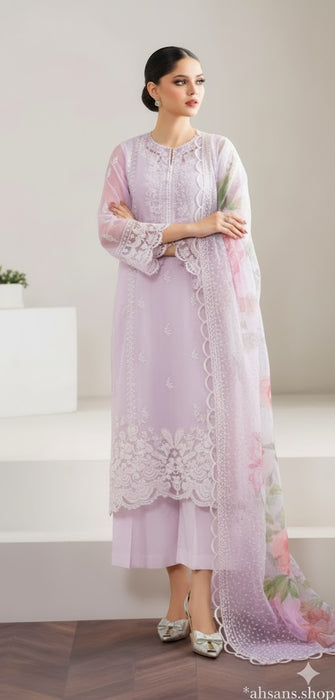 Organza Embroidered Sequence unstitched 3pc