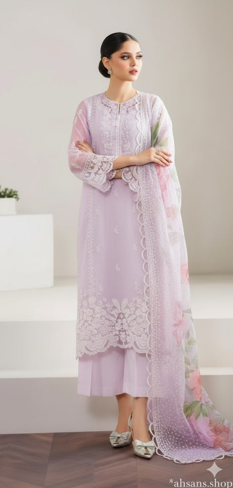 Organza Embroidered Sequence unstitched 3pc